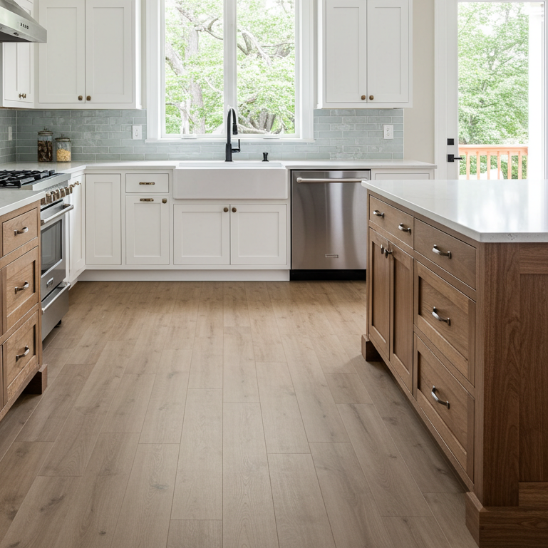 LVP in a modern kitchen